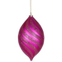 Vickerman 10.5" Cerise Matte Glitter Spiral Drop Ornament