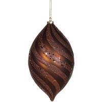 Vickerman 10.5" Chocolate Matte Glitter Spiral Drop Ornament