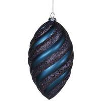 Vickerman 10.5" Sea Blue Matte Glitter Spiral Drop Ornament