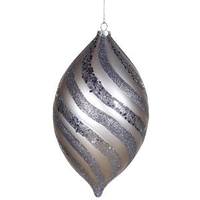 Vickerman 10.5" Pewter Matte Glitter Spiral Drop Ornament