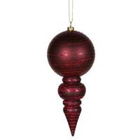 Vickerman 7" Burgundy Matte Glitter Finial Ornament
