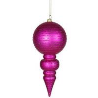 Vickerman 7" Cerise Matte Glitter Finial Ornament