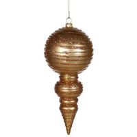 Vickerman 7" Antique Gold Matte Glitter Finial Ornament