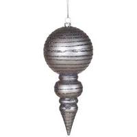 Vickerman 7" Pewter Matte Glitter Finial Ornament