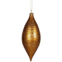 Vickerman 7" Antique Gold Matte Glitter Drop Ornament