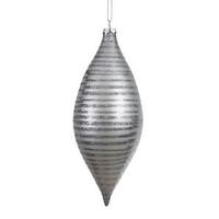 Vickerman 7" Pewter Matte Glitter Drop Ornament