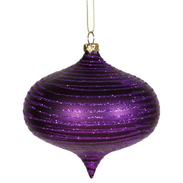 4" Purple Matte Glitter Onion Ornament