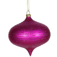 Vickerman 4" Cerise Matte Glitter Onion Ornament