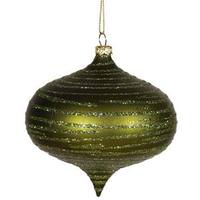 Vickerman 4" Dark Olive Matte Glitter Onion Ornament