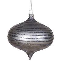 Vickerman 4" Pewter Matte Glitter Onion Ornament
