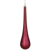 Vickerman 12" Burgundy Matte Glitter Teardrop Ornament