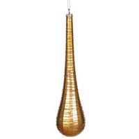 Vickerman 12" Antique Gold Matte Glitter Teardrop Ornament