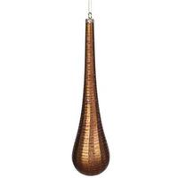 Vickerman 12" Chocolate Matte Glitter Teardrop Ornament