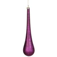 Vickerman 12" Plum Matte Glitter Teardrop Ornament