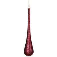 Vickerman 16.5" Burgundy Matte Glitter Teardrop Ornament