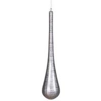 Vickerman 16.5" Pewter Matte Glitter Teardrop Ornament