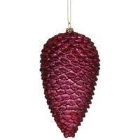 Vickerman 7" Burgundy Matte Glitter Pine Cone Ornament