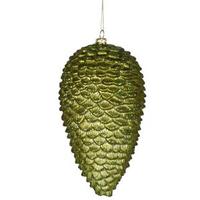 Vickerman 7" Dark Olive Matte Glitter Pine Cone Ornament