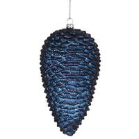 Vickerman 7" Sea Blue Matte Glitter Pine Cone Ornament