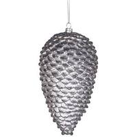 Vickerman 7" Pewter Matte Glitter Pine Cone Ornament