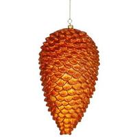 Vickerman 10" Burnished Orange Matte Glitter Pine Cone Ornament