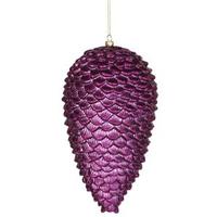 Vickerman 10" Plum Matte Glitter Pine Cone Ornament