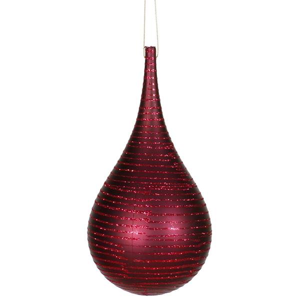 4" Burgundy Matte Glitter Onion Drop Ornament