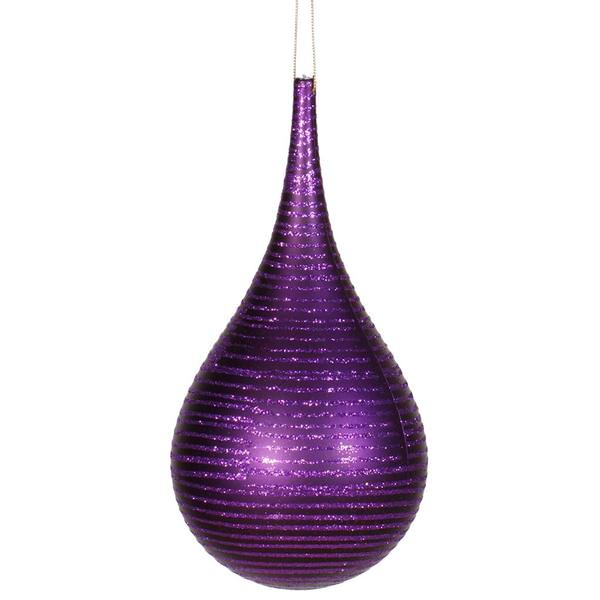 4" Purple Matte Glitter Onion Drop Ornament