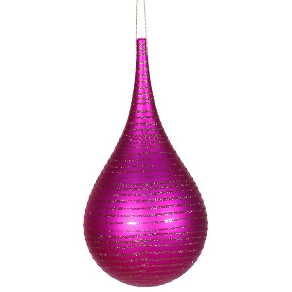 4" Cerise Matte Glitter Onion Drop Ornament