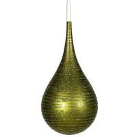 Vickerman 4" Dark Olive Matte Glitter Onion Drop Ornament