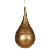 Vickerman 4" Antique Gold Matte Glitter Onion Drop Ornament