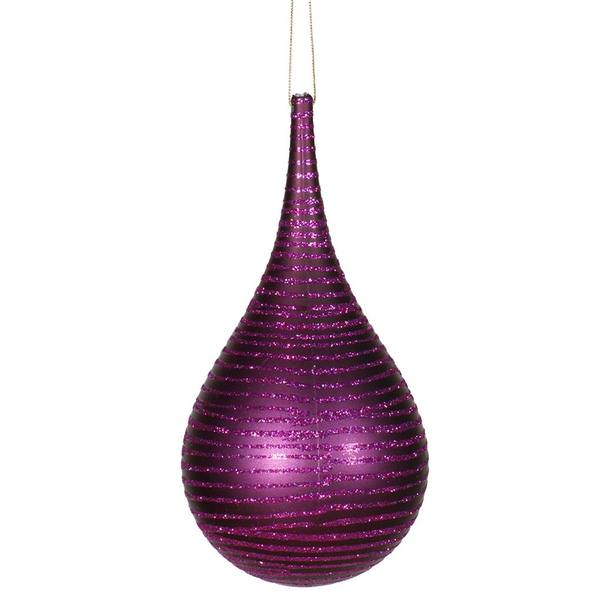 4" Plum Matte-Glitter Onion Drop Ornament