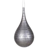 Vickerman 4" Pewter Matte Glitter Onion Drop Ornament