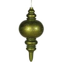 Vickerman 13" Dark Olive Matte Glitter Finial Ornament