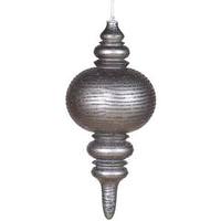 Vickerman 13" Pewter Matte Glitter Finial Ornament
