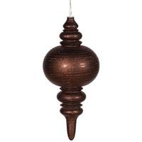 Vickerman 23" Chocolate Matte Glitter Brushed Finial Ornament