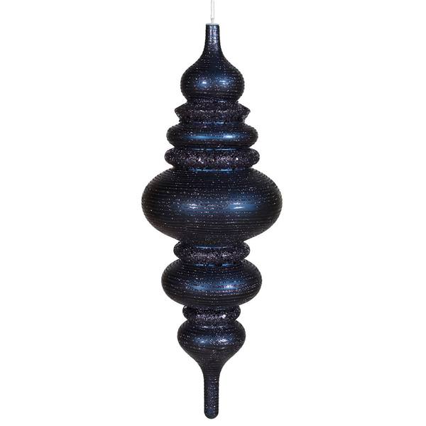 23" Sea Blue Matte Glitter Brushed Finial Ornament
