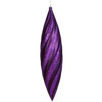 Vickerman 25" Purple Matte Glitter Swirl Drop Ornament