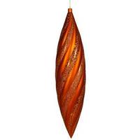 Vickerman 25" Burnished Orange Matte Glitter Swirl Drop Ornament