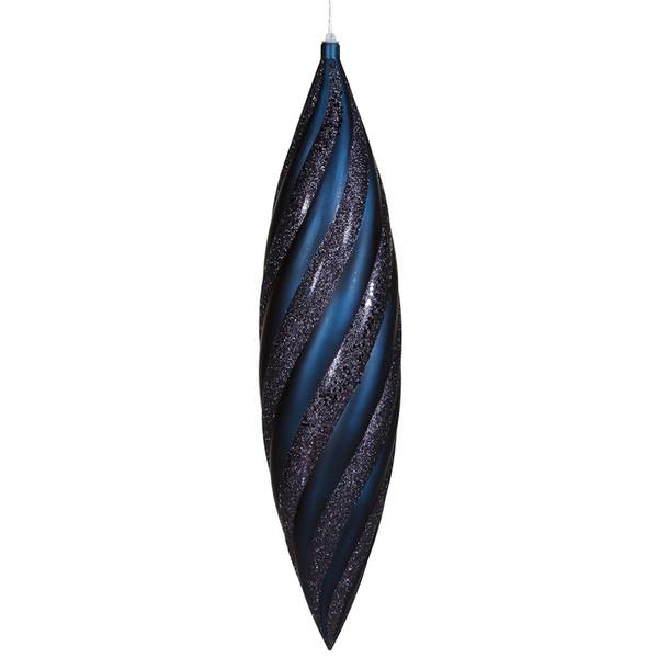 25" Sea Blue Matte Glitter Swirl Drop Ornament