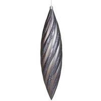 Vickerman 25" Pewter Matte Glitter Swirl Drop Ornament