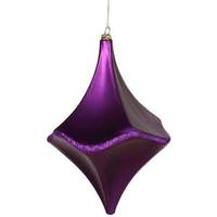 Vickerman 8" Purple Matte Glitter Cut Drop Ornament