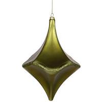 Vickerman 8" Dark Olive Matte Glitter Cut Drop Ornament