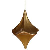 Vickerman 8" Antique Gold Matte Glitter Cut Drop Ornament