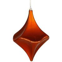 Vickerman 8" Burnished Orange Matte Glitter Cut Drop Ornament