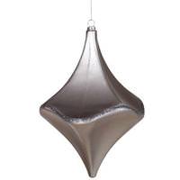 Vickerman 8" Pewter Matte Glitter Cut Drop Ornament