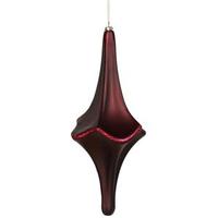 Vickerman 12" Burgundy Matte Glitter Cut Drop Ornament