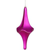 Vickerman 12" Cerise Matte Glitter Cut Drop Ornament