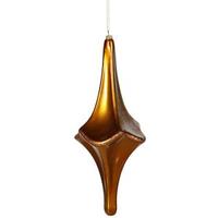 Vickerman 12" Antique Gold Matte Glitter Cut Drop Ornament