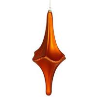 Vickerman 12" Burnished Orange Matte Glitter Cut Drop Ornament